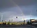 One example of traffic lights on a suburban street in Santa Clarita, California