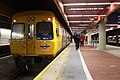 3000 class railcar awaiting departure to Noarlunga Centre from platform&nbsp;2 in 2010, before the line was extended to Seaford and electrified, and the 3000 trains were repainted.