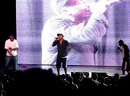 A Tribe Called Quest performing in 2009. L–R:: Jarobi White, Q-Tip, and Phife Dawg.
