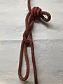 Truckers' Hitch With Triple Half hitch sheep shank as upper loop