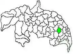 Mandal map of Guntur district showing  Tsundur mandal (in green)