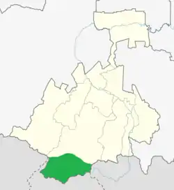 Map highlighting the historical region of Dvaleti in the borders of modern North Ossetia–Alania.