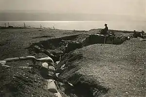 Image 12Turkish trenches on the shores of the Dead Sea, part of the Sinai and Palestine Campaign during the Middle Eastern theatre of World War ICredit:American colony photographers (edited by Durova)