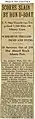 Newspaper report on the sinking of USS Ticonderoga
