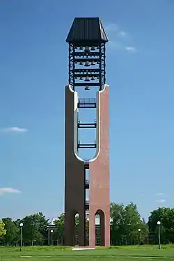Image 25The McFarland Carillon is a 185-foot bell tower with 49 bells at the University of Illinois at Urbana–Champaign. The tower was built in 2008-09 and was designed by Fred Guyton of Peckham, Guyton, Albers & Viets. Image credit: Daniel Schwen (from Portal:Illinois/Selected picture)