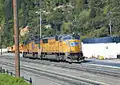 Diesel-electric locomotive at work