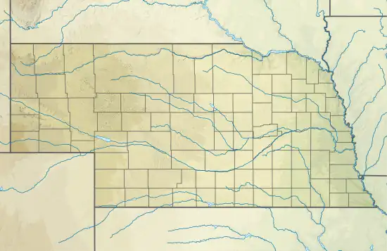Map showing the location of Fort Robinson State Park