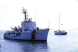 Coast Guard vessel in Key West during the Mariel boatlift.