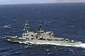 USS Elliot with a SH-60 on 7 April 1998
