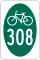 New York State Bicycle Route 308 marker