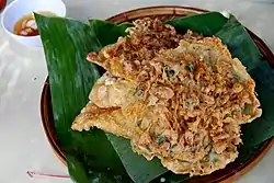 Okoy, shrimp and glutinous rice flour fritters
