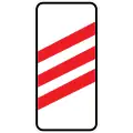 Countdown beacon to railroad crossing on right side of road (300 meters to crossing)