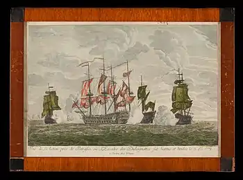 Image 47Painting from 1772 depicting British and French sailors at battle with Dulcignottes (Ulcinj pirates). These pirates were defeated on 5 September 1772. (from Albanian piracy)