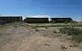 A Union Pacific Train passing through the site of the railroad depot.