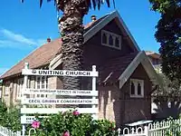 The oldest church in Dee Why, the Cecil Gribble Congregation, of the Uniting Church