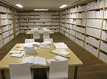 "Untitled" (White Library) by Wilfredo Prieto. It is on the second sub level of MONA