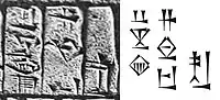 ๐ ๐๐ผ๐ ๐๐ต๐ Ush ensi Uma-ki"Ush, Governor of Umma"on the net cylinder of Entemena
