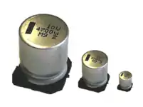 Aluminum electrolytic SMD "V" (vertical) chip capacitors