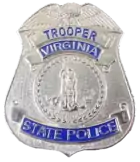 Badge of a Virginia State Trooper