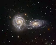 Arp 271 taken by the VIMOS instrument on ESO's Very Large Telescope.