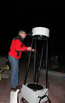Vaclav Ourednik with its Dobson telescope