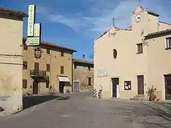 The main square of Valpiana with the church and the palace of Ministers