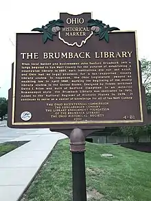 Brumback Library commemorative placque.