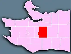 Location of Riley Park-Little Mountain in Vancouver.