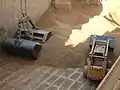 3. The gantry crane picks up the cargo.