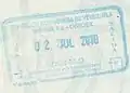 Exit stamp Simón Bolívar Intl. Airport; Caracas, Venezuela