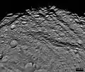 Densely cratered terrain near terminator(6 August 2011)