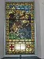Stained glass of St. George at the cemetery