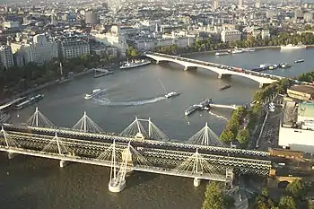 Image 22Rail, road and river traffic, seen from the London Eye.