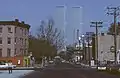The Twin Towers seen from Jersey City, 1978
