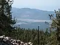 Looking 3,000 feet (910&nbsp;m) down into Big Bear Valley from the summit