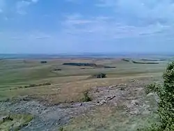 View to the village Gryaznushensky, Kizilsky District