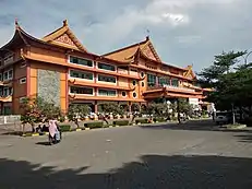 Maha Vihara Maitreya Buddhist temple, one of non-historical largest Buddhist temple in Indonesia