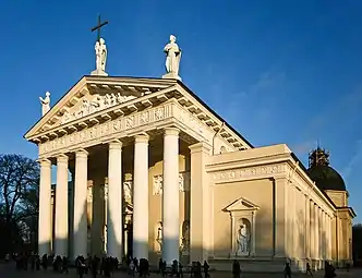 Façade of Vilnius Cathedral following the restoration of 2006–2007