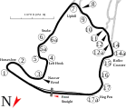 North Course2.250&nbsp;mi (3.621&nbsp;km) 17 turns