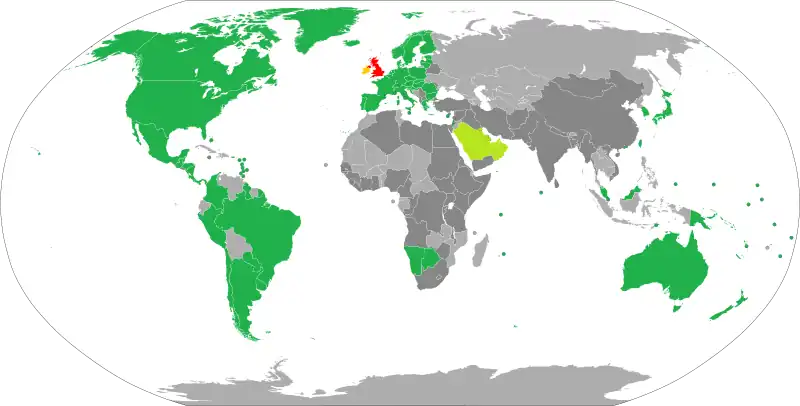 Map of visa policy of the United Kingdom United Kingdom Freedom of movement (EU/EEA/CH citizens) Visa-free entry for 6 months Electronic visa waiver countries Visa required for entry, and landside transit (unless holding exemption documents); visa-free airside transit Visa required for entry, and both landside and airside transit (unless holding exemption documents)