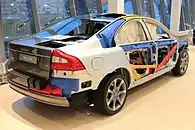 Volvo S80 cutaway showing part of the SIPS system components