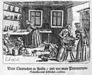 Print showing sugar used in home preservation of fruit (17th century?)