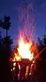 A fire in a basket