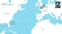 Voyage map of Jean Ribault French Huguenot 1562