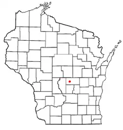 Location of Deerfield, Waushara County, Wisconsin