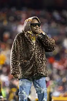 Wale performing at FedEx Field in 2021