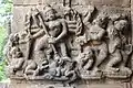 Wall relief sculpture at the Gaurishvara temple