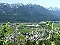 Wallgau from the mountain Krepelschrofen