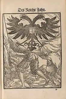 Depiction of the Reichssturmfahne in a 1545 woodcut