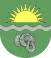 A Suebian knot depicted on the coat of arms of Osterby, Schleswig-Holstein, Northern Germany.